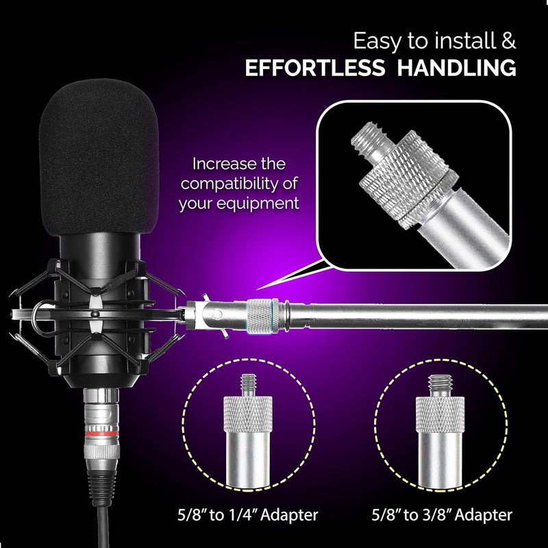 i-XTECH Mic Stand Adapter Set 8 pieces Metal Microphone Stand Screw Thread Adapter 5/8 Female to 3/8 Male 3/8 Female to 5/8 Male 5/8 Female to 1/4 Male 1/4 Female to 5/8 Male Tripod Adapter ADP03 Slvr - Image 5